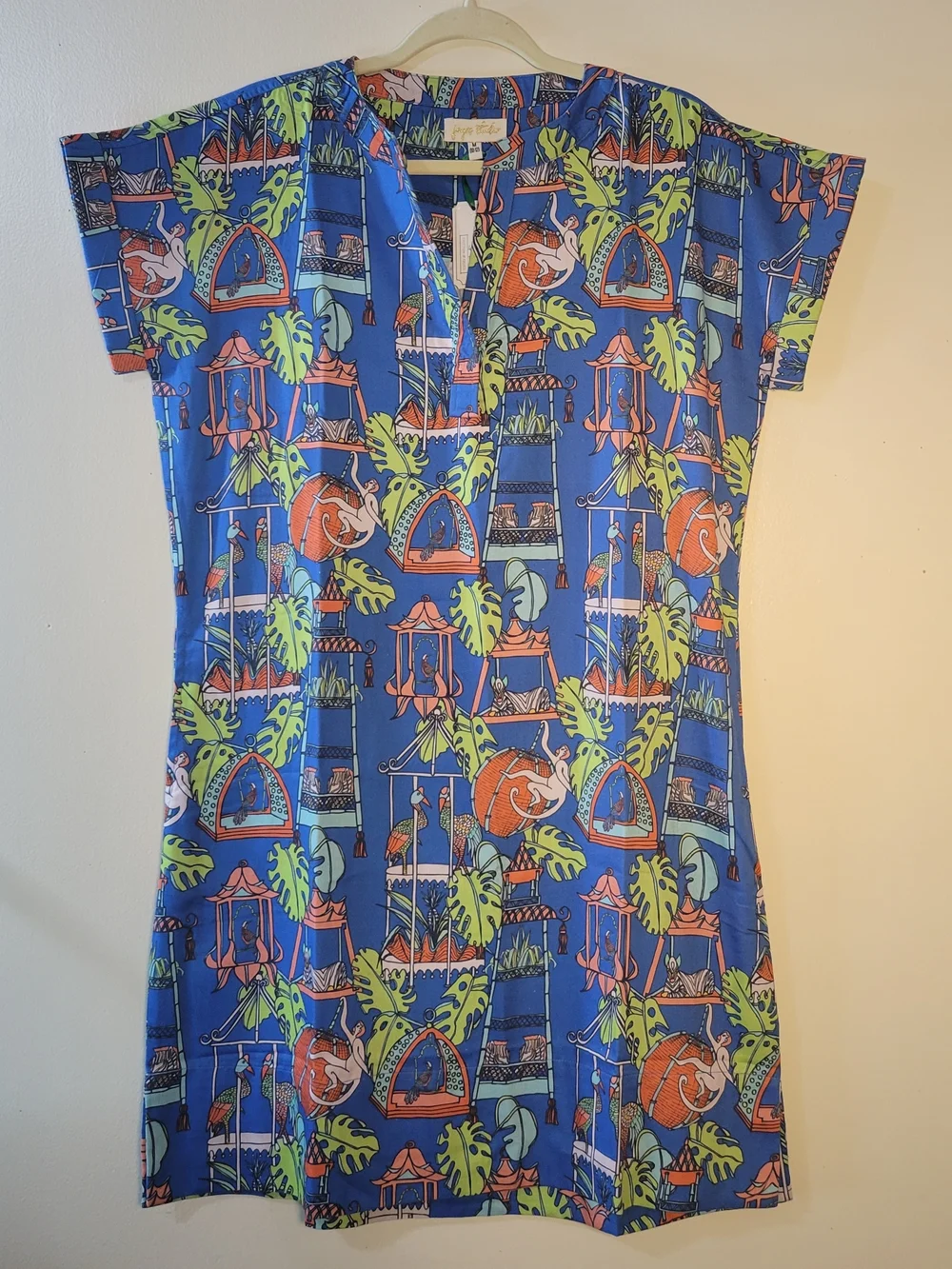 Jayne's Studio (Women's M) 100% Cotton Menagerie Luxe Sateen Full Pajama Shirt - Picture 5 of 10